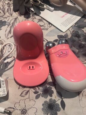 NuFACE Trinity Pink Facial Toning Device with Charging Dock